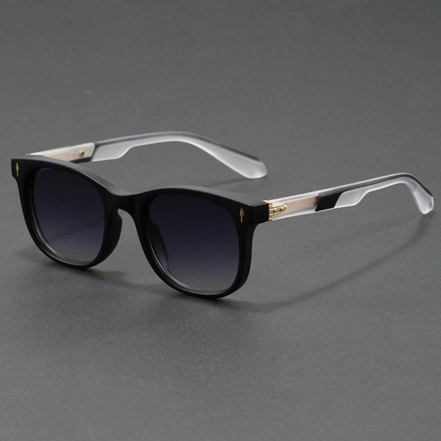 

Simple Casual Sun Glasses Ultra Light Square Frame Propionate Pin Outdoor Travel UV Protection Sun Glasses Men Women