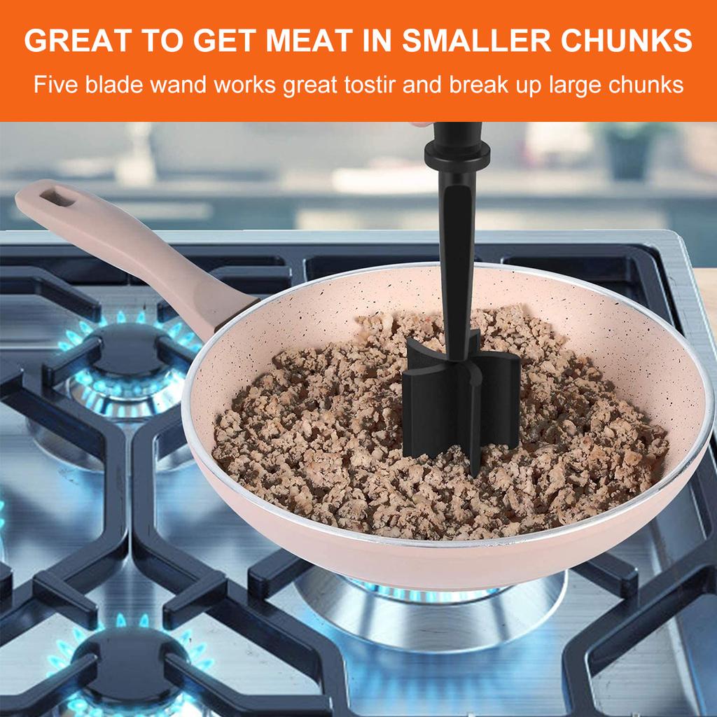 Kitchen Meat Chopper Ground Beef Masher Utensil Heat Resistant Non-Stick Hamburger Choppe Potato Masher Tool Kitchen Gadgets
