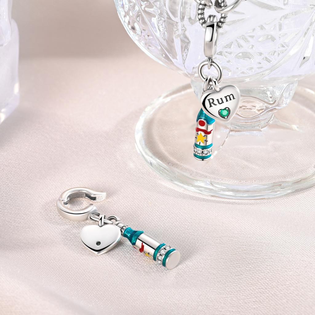 Copper Charms Wine Rum Champ Brandy Dangle Charm Fit Bracelet Diy Original Jewelry For Woman