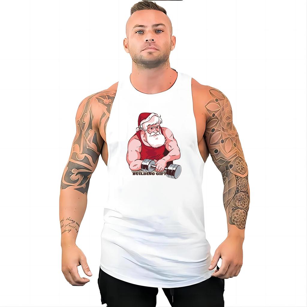 Sommer herre utendørs sport pustende vest 2D morsomt trykk flerfarget komfortabel topp Mote uformelt sportsklær for menn