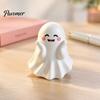 Small Vinyl Ghost Statue Halloween Cute Figurine, Mini Cartoon Statue, Little Spooky Figurine Desktop Ornament for Tiered Tray Home Table Decor