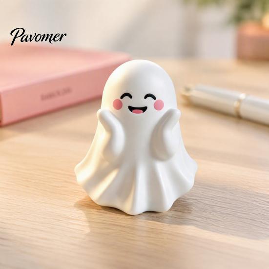 Small Vinyl Ghost Statue Halloween Cute Figurine, Mini Cartoon Statue, Little Spooky Figurine Desktop Ornament for Tiered Tray Home Table Decor