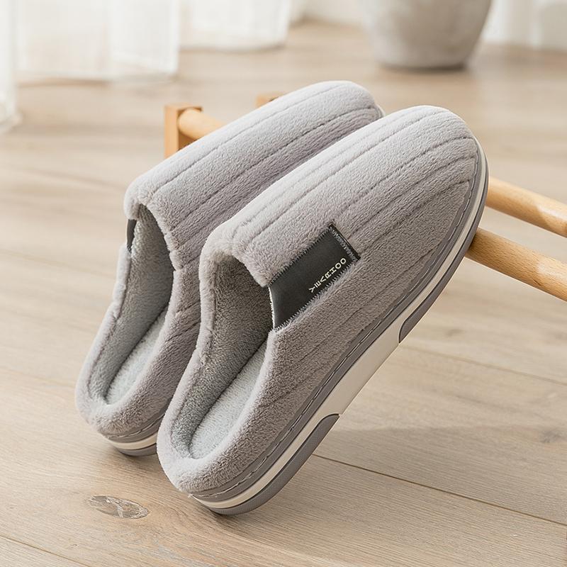 Winter Women Home Slippers Plush Warm Thick Bottom Slides Breathable Comfortable Non-slip Slippers Indoor Outdoor Men Casual Slippers