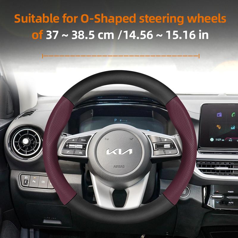 BTNPY1 Suitable for Kia Breathable Leather Matte Carbon Fiber Texture Steering Wheel Cover Suitable for Ceed Jd Picanto Sportage 3 2019 Ev3 Rio 4