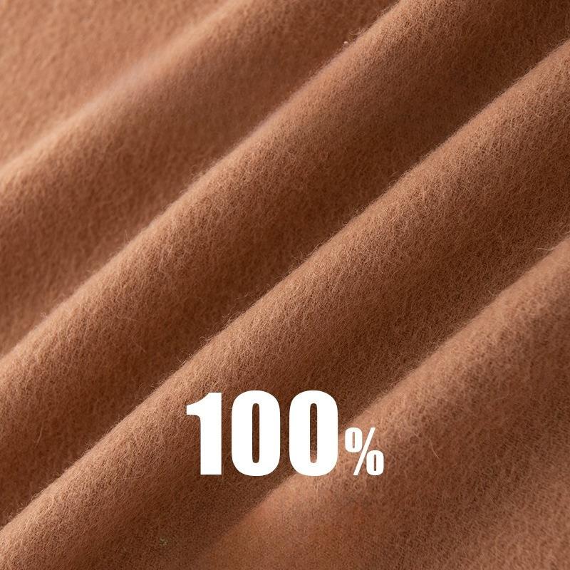 New Solid Color Widened Wool Scarf Light Luxury High End Autumn and Winter Thickened Warm Wool Large Shawl