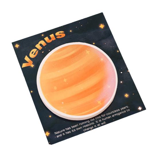 Planet-Themed Round Note Pads Creative Earth Moon Self-Adhesive Memo Pads for Students Practical Office School Supplies