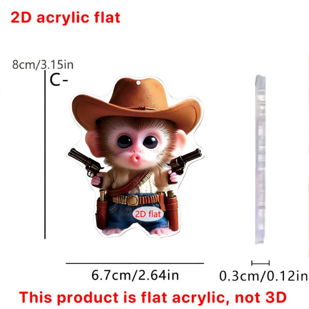 

Новые акриловые 2D плоские очки милая обезьянка подвеска для автомобиля зеркало заднего вида автомобиль рюкзак маленькая подвеска