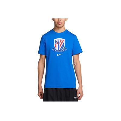Stagione 2025 Shanghai Shenhua Calcio Moda Comoda Maglietta a Maniche Corte Girocollo Uomo Top Blu Scuro Bianco HM5733-463
