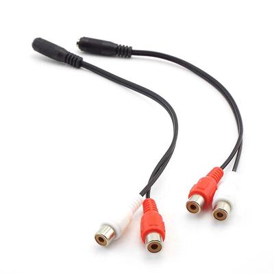 Kabel Adapter 3.5 Y Gniazdo Jack Stereo 3.5mm do 2 Gniazd RCA do Słuchawek