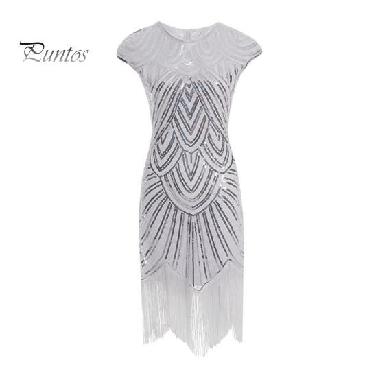 

Женское платье с пайетками, винтажное вечернее платье для выпускного вечера без рукавов с круглым вырезом и застежкой-молнией сзади с бахромой по краю, облегающее женское платье 3XL белый