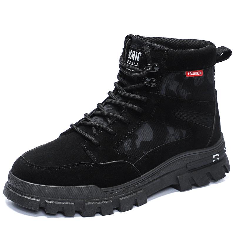 2025 Autumn New British Style Men's Martin Boots Versatile Tooling Boots Men's High-top Platform Trendy Men's Shoes