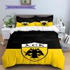 AEK Athens F.C Pattern Bedding,Quilt Set Quilt Cover Pillowcase Home Birthday Gift(1 * Duvet Cover + 2 * Pillowcase, Without Core)