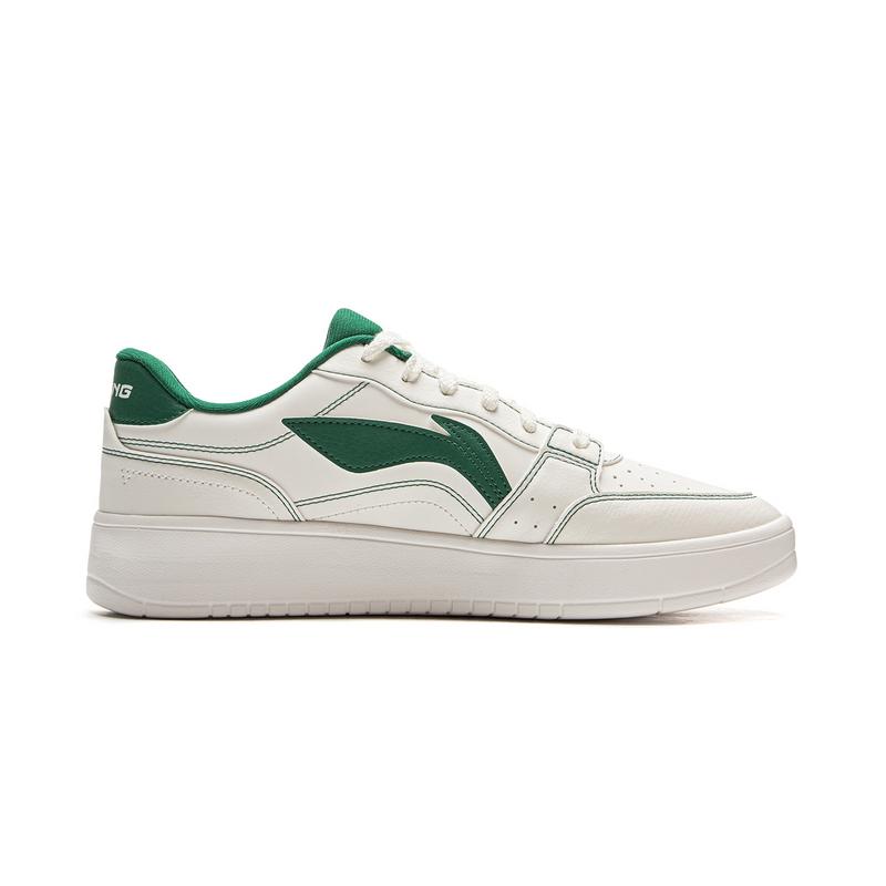 New LiNing Acer Truncatum Impact Resistance And Abrasion Resistant Low Top Skateboard Shoes Men's White Green AGCV143-4