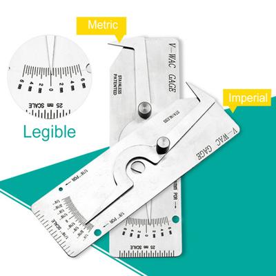 Stainless Steel V-WAC Metric Size Single Weld Gauge Imperial Ruler Measure Tool