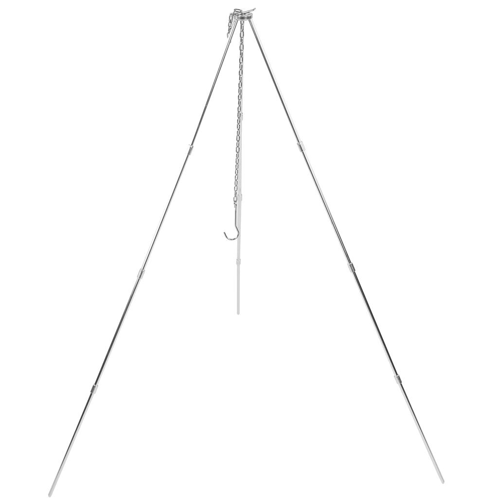 4 Section Campfire Tripod Portable Aluminum Alloy Hanging Pot Tripod for Outdoor
