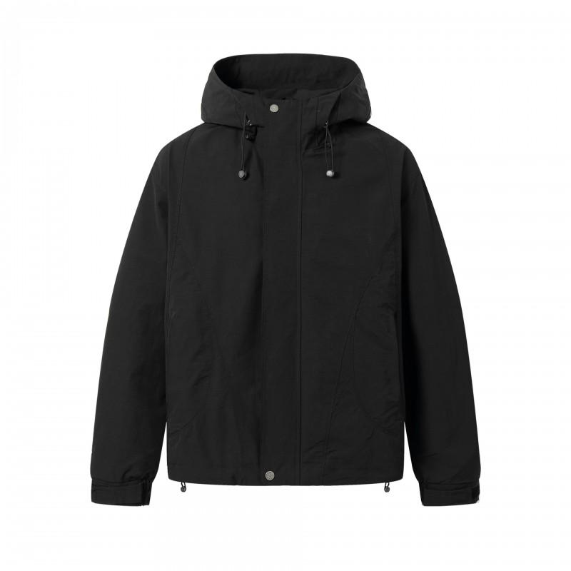 Unisex Oversized Hooded Jacket Outdoor Retro Camping Style Cotton Blend Windbreaker Fall