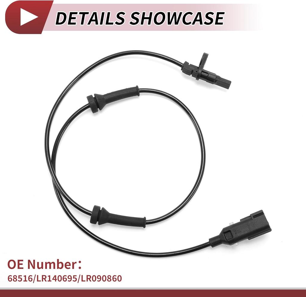ABS Wheel Speed Sensor Front Left Right ABS Sensor Anti-lock Braking System Sensor No.68516/LR140695/LR090860 for LAND ROVER Range Rover Velar 17-21