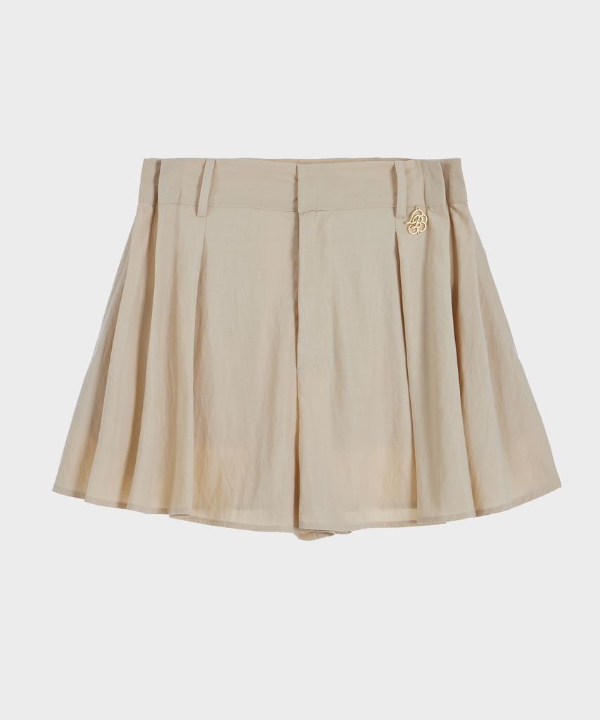 BELLOL Medal Tuck Bermuda Pants Beige