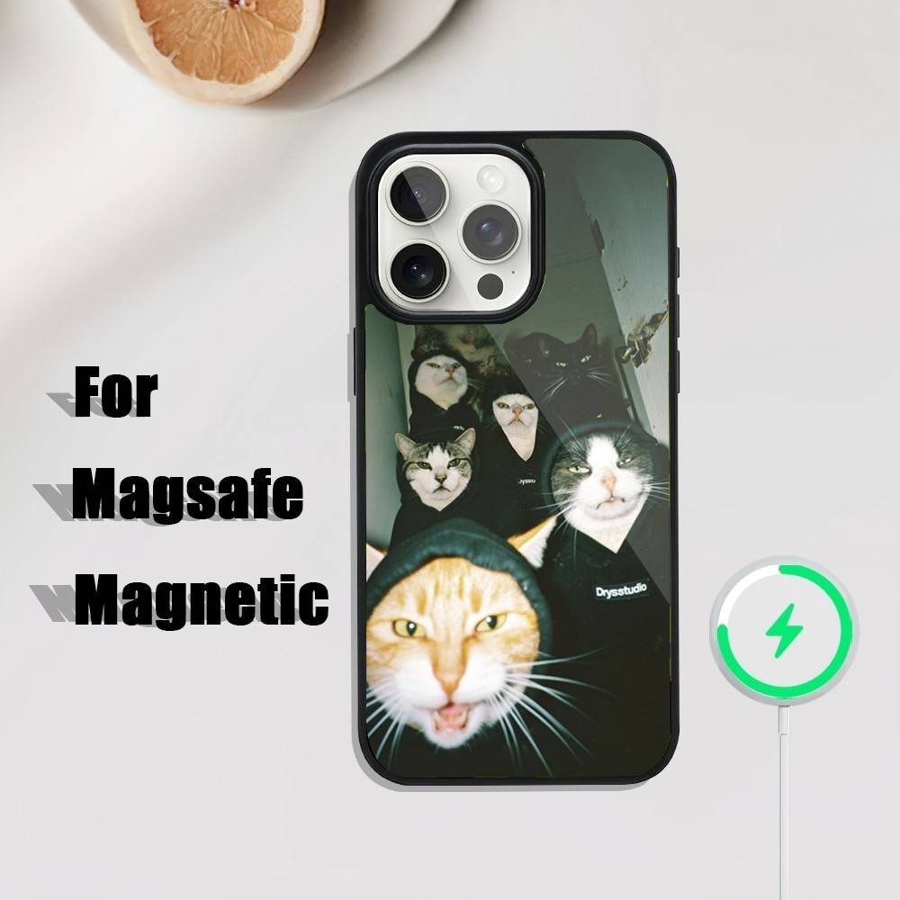 

cats-matching Phone Case For iPhone 17,16,15,14,13,12,11,Pro,Max,Plus,Mini,SE4,E Magnetic Magsafe Wireless Charging iPhone17promax
