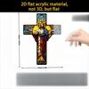 2D Flat Acrylic Cross Decoration, Indoor and Outdoor Decoration - No Battery/electricity Required, Free Day Decoration, Shop Decoration, Durable