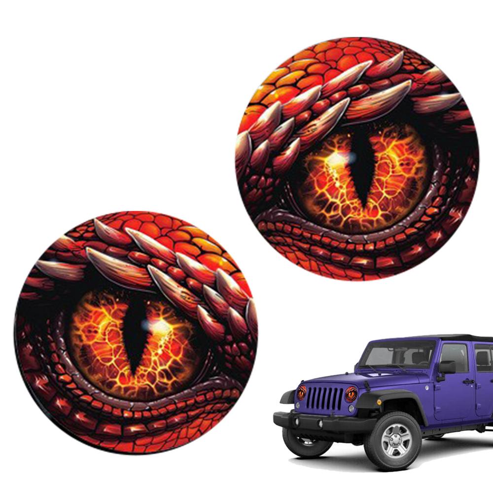 Headlight Decal 3D Stereo Beast Eyes Stickers Weather Resistant Reflective Car Window Bumper Decoration Stickers For Truck