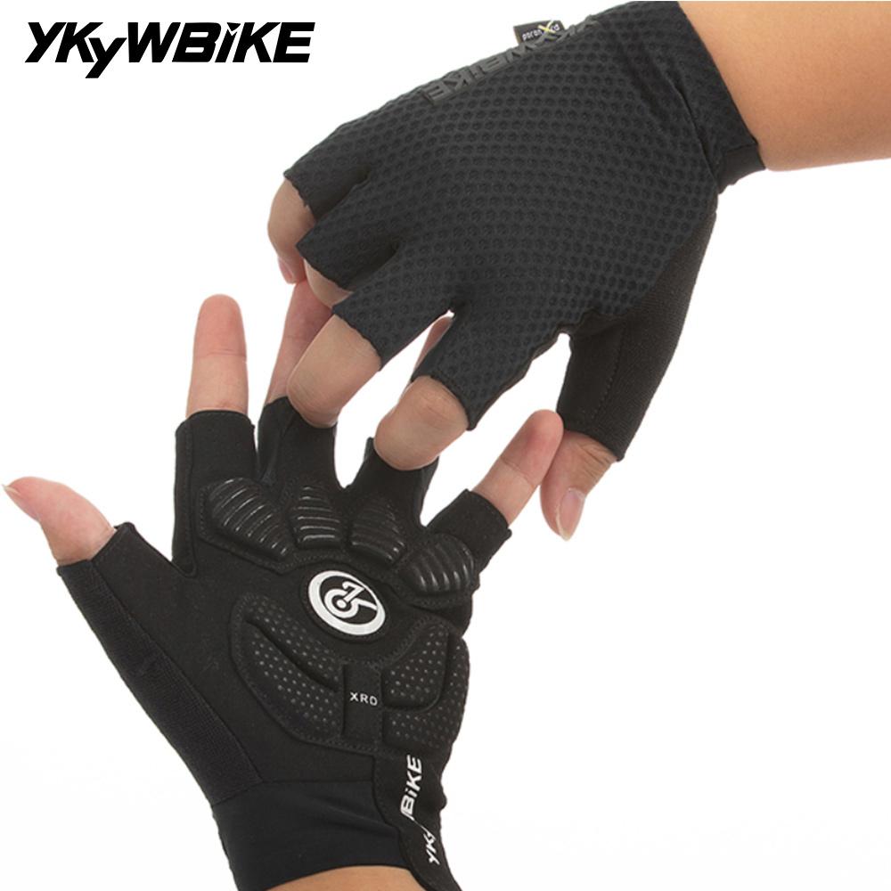 YKYWBIKE Unisex Cycling Gloves PORON XRD Summer Half Fingers Shock Absorbing Bicycle Outdoors Road Bike Gloves