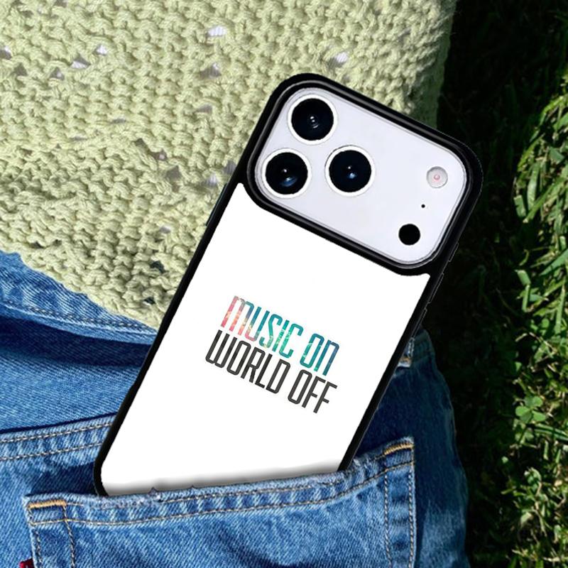 Music On World Off soft mobile phone case Compatible with IPhone 17 16 15 14 13 12 11Pro Max 17 Air cover