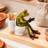1 Stück Weihnachten Halloween Täglich Fantasy Frosch Toiletten Stifthalter Zahnstocher Wattestäbchen Harz Schreibtisch-Organizer mit Smartphone- und Wattestäbchenhalter