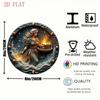 Metal Poster Wall Art Goddess Flame Star 3D Round for Living Room
