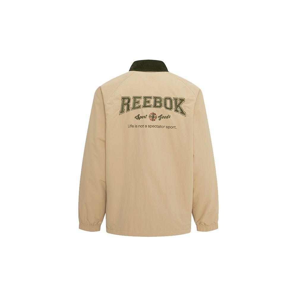 Reebok Classic Retro Fashion Printed Casual Loose Cotton Padded Polo Shirt Jacket Unisex Jacket Light-Khaki 23FRC253UGK0