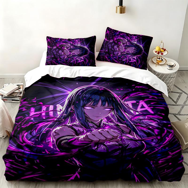 Hyuga Hinata 3pc Set Perfect for Bedroom Use Comfortable Bedding Set Includes a Duvet Cover and Two Pillowcases Ideal Birthday or Christmas Gift