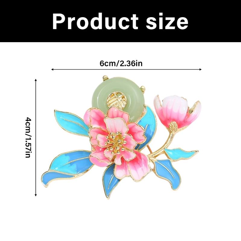 Delicate Women's Peony Brooch Pin with Enamel Finish and Pearls Accent Adds Elegant Charm to Any Stylish Look Styles