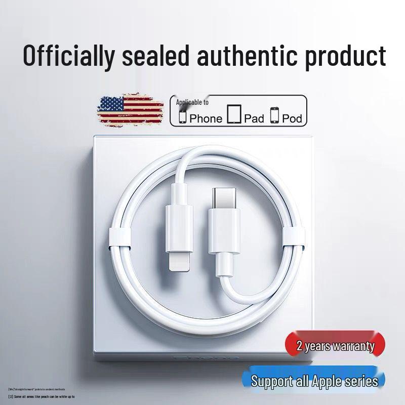 Apple-Compatible Charging Cable & Charger for iPhone Models 8p-14PD, USB Adapter Included
