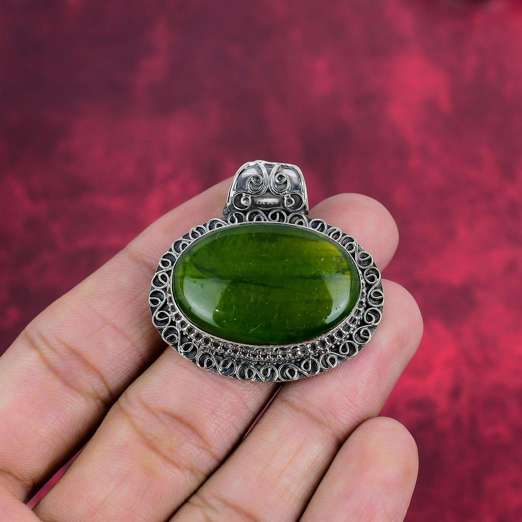 Green Flash Labradorite 925 Sterling Silver Pendant Jewelry, Handmade Amazing Gemstone Pendant