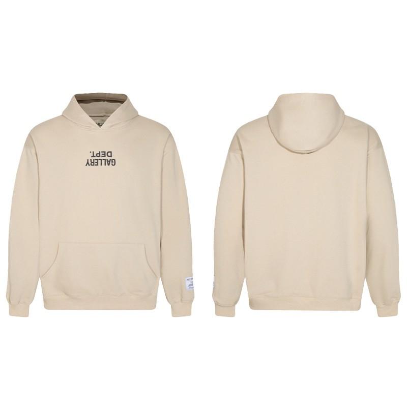 GALLERY DEPT Hoodie Men Women Oversized Cotton Fleece Pullover Sweatshirt Streetwear Loose Fit Long Sleeve