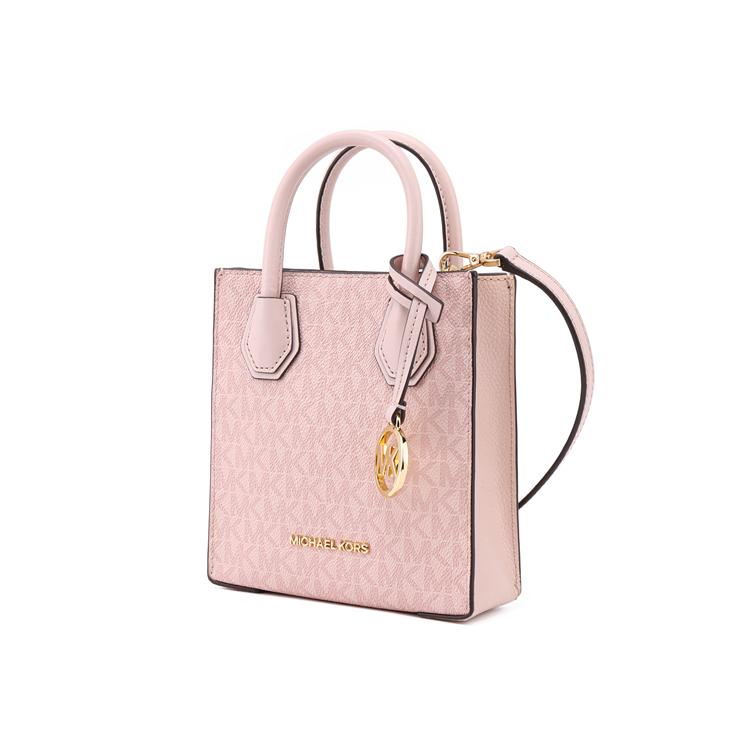 Michael Kors MK Mercer Monogram Logo Pendant Commuter Vintage Canvas And Polyester Music Score Tote Bag Women Tote Bags 35T1GM9C0I-POWDER-BLUSH