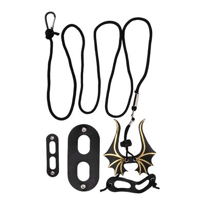 Black Artificial Leather Pet Reptile Lizard Adjustable Outdoor Carrying Walking Harness Pulling