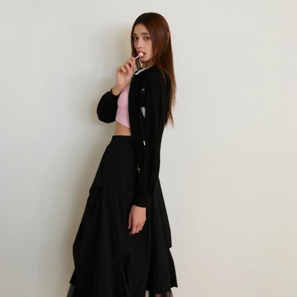 EGOIST Unbalanced Layered Banding Skirt Es2osk03
