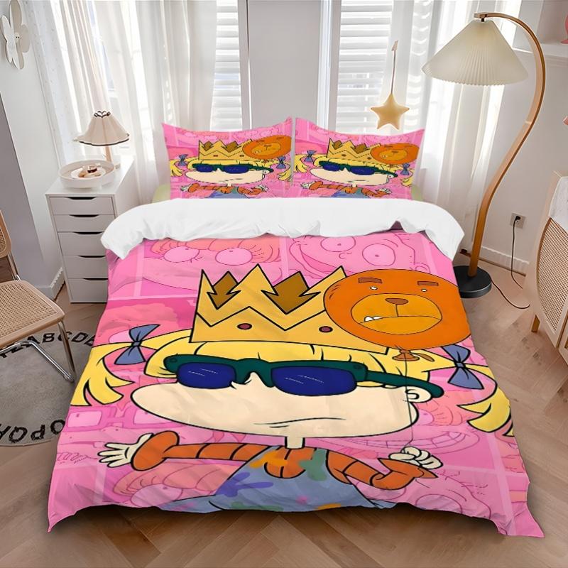 3pcs Bedding Set Rugrats Includes 1 Comforter + 2 Pillowcases, Without Pillow Inserts, Soft Comfortable,a0909176