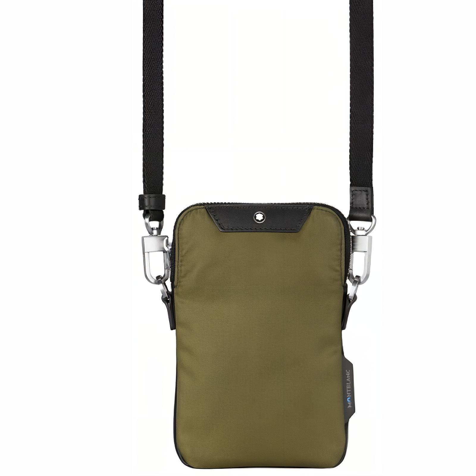 Montblanc Blue Declaration Series Zipper Closure Nylon Shoulder Crossbody Bag Unisex Bags Military-Green MB127349 Basic Set (Bag+Dust Bag)