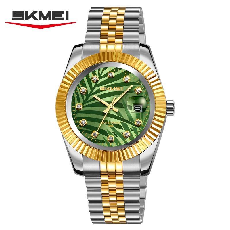 Analog Quartz Watch for Men Stainless Steel Band 30M Waterproof Luminous Date Window Diamond Hour Markers Fashion Men's Watches