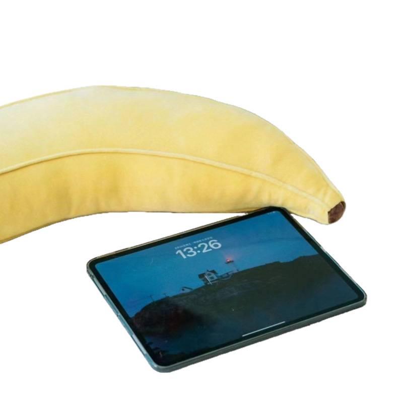 Cuscino Peluche Banana: Giocattolo Carino, Lungo, con Schienale per la Testa e Morsetto per le Gambe