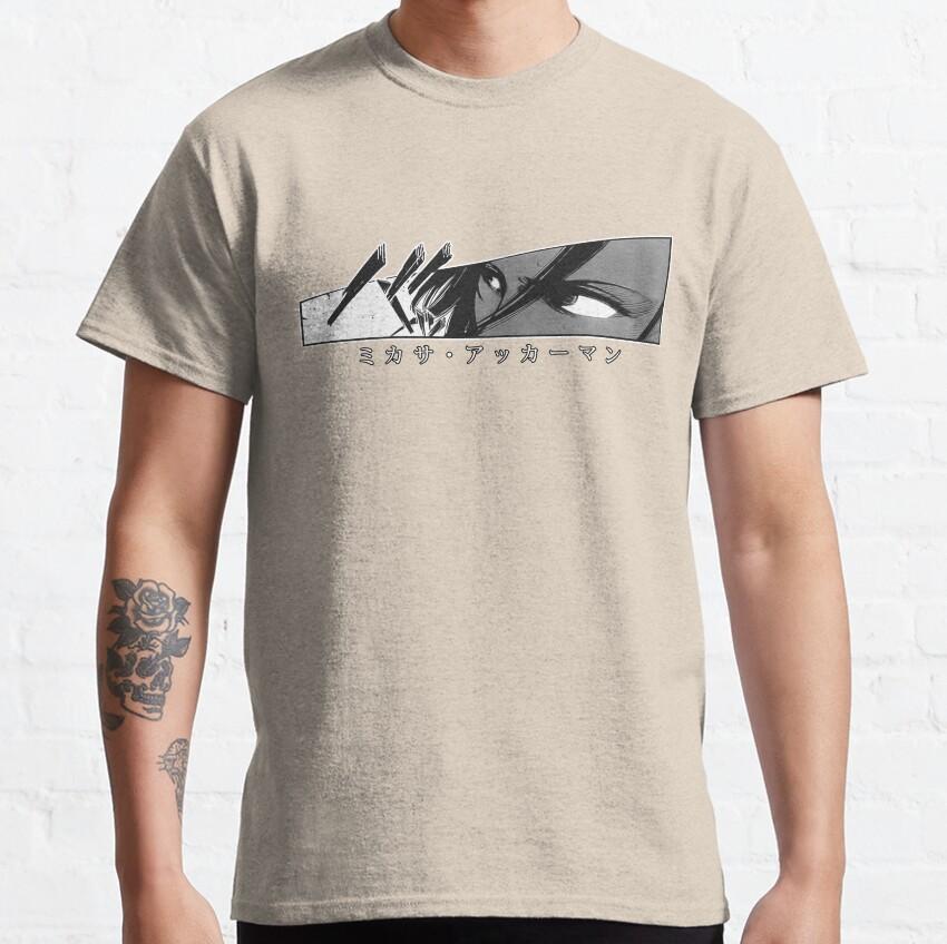 Shingeki No Kyojin Mikasa Żołnierz Ackerman Attack On Titan Shingeki Mang Krótki Rękaw AOT Koszulka Anime dla mężczyzn Bawełna 6XL Góra