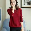 Autumn and Winter Clothing Round Neck Lace Crochet Long Sleeved Hollow Knit Sweater Women's Sweater Loose Fit