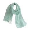 Solid Color Elegant Hollow Literary Cotton And Linen Short Small Scarf Women'S Spring And Summer Narrow Version Linen Sunscreen Yarn Thin