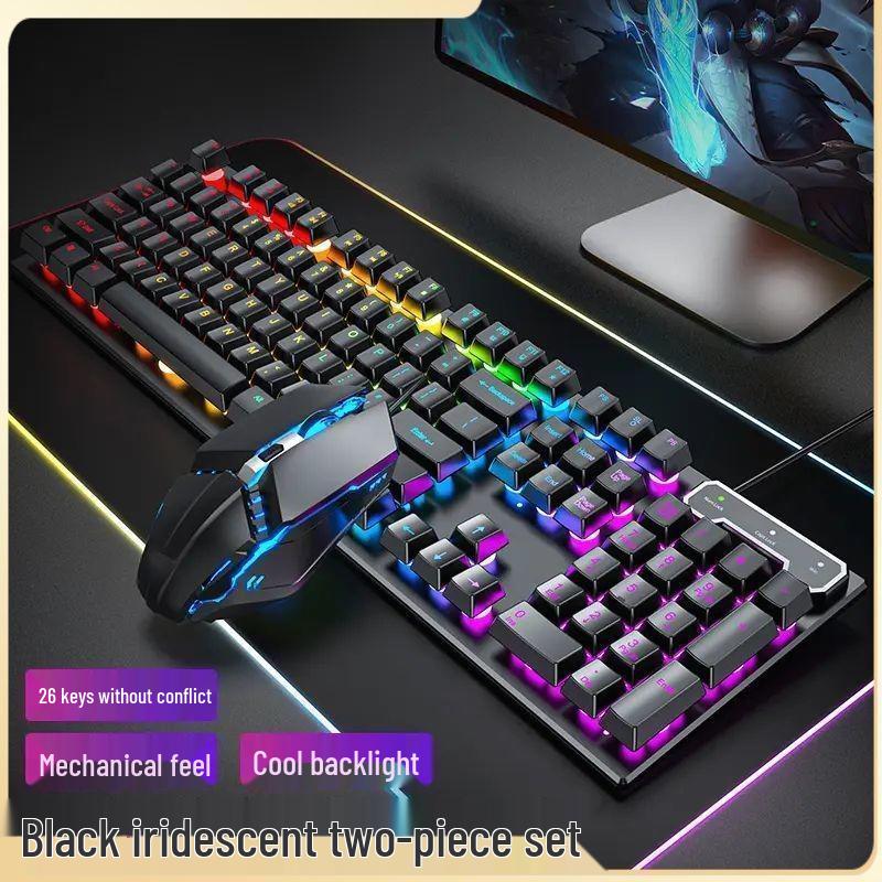 Universal Wired Mechanical Keyboard & Mouse Set for Office, Gaming, and Laptop Use