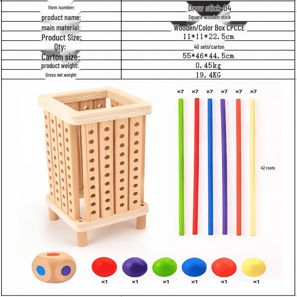 Cross-Border Montessori Wooden Dice Game for Kids – Educational, Colorful Math and Parent-Child Interaction Toy