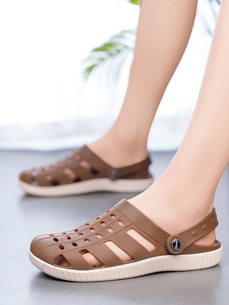 Fashion With Platform Men's Sandal Height Descount Number 41 Daily Use Comfortable Trend 2025 New Arrival Casual Color Pvc 39 Male Shoe
