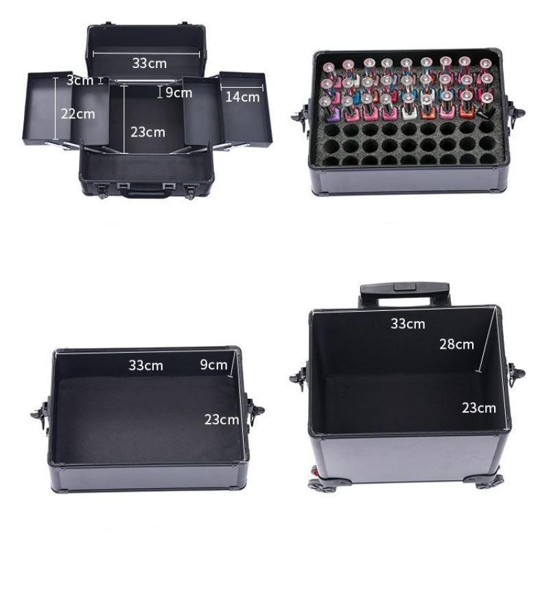 4 In 1 Rolling Makeup Case Makeup Case Beauty Nail And Hair Multi-Functional Rolling Case Large-Capacity Cosmetic Storage Case