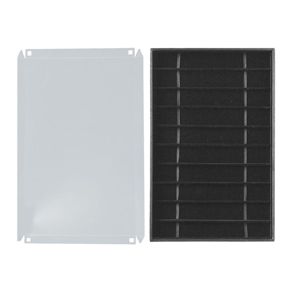 Bandeja de Armazenamento de Pulseiras de Relógio de 10 Compartimentos com Tampa Transparente para Pulseiras Colares Organizador de Joias Estojo de Exibição de Couro PU